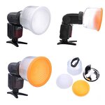 Flash Diffuser Kit Factory - Universal Cloud Amber Chrome Dome for Canon