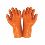 Anti Skid Gloves Factory - GC5008 Orange PVC Granule Durable Rubber Fishing