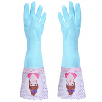 Warm Kitchen Gloves Supplier - GC2008 Long Rubber Waterproof PVC Plus Velvet Dishwashing