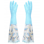 Warm Kitchen Gloves Supplier - GC2008 Long Rubber Waterproof PVC Plus Velvet Dishwashing