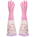 Warm Kitchen Gloves Supplier - GC2008 Long Rubber Waterproof PVC Plus Velvet Dishwashing