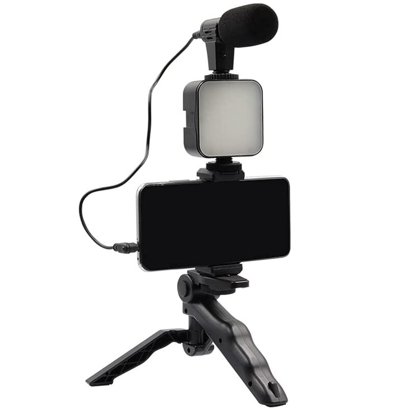 Vlog Tripod Kit Supplier - with Microphone and LED Light for Live Broadcast