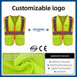 Safety Vest Factory - High Visibility Reflective Polyester Mesh Adjustable Pockets