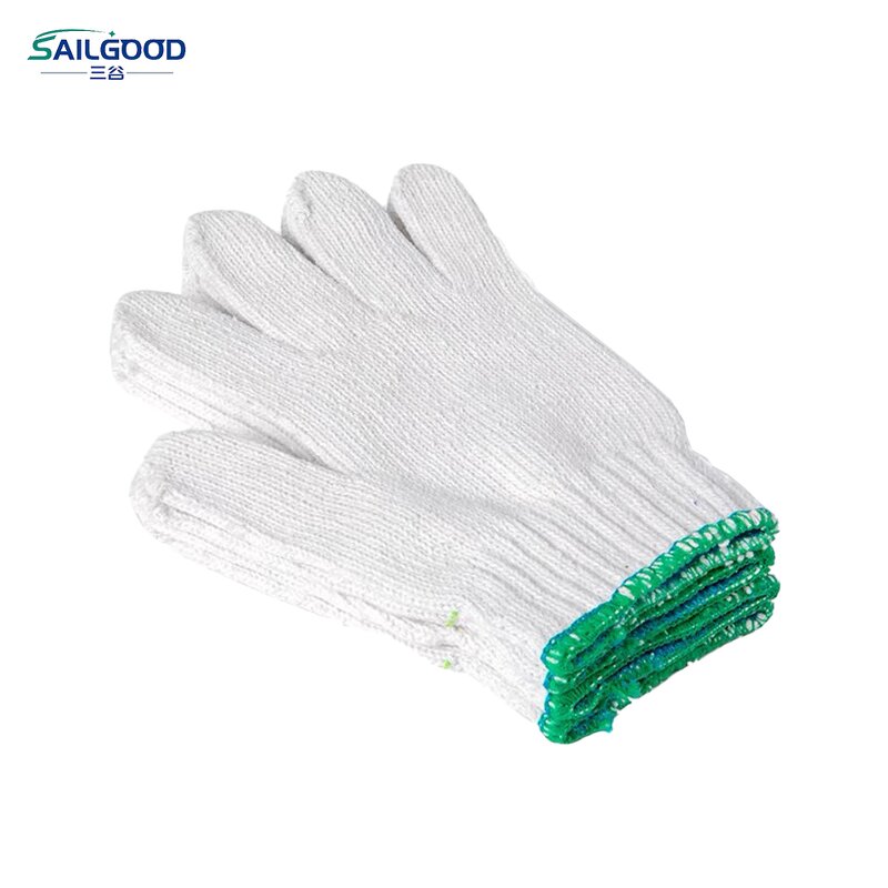 Cotton Yarn Gloves Manufacturer - SAILGOOD Large Size White Knit Painters Mechanics