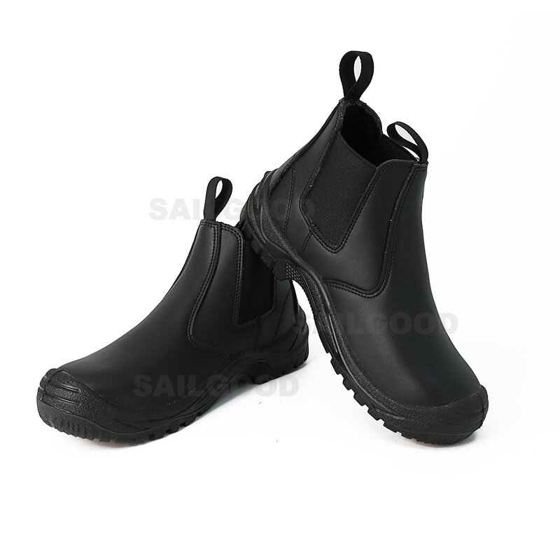Steel Toe Safety Boots Supplier - Industrial Construction Slim Leather No-Lace
