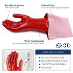 PVC Safety Gloves Manufacturer - 60cm Red Cotton Lined Oil Acid Alkali Chemical
