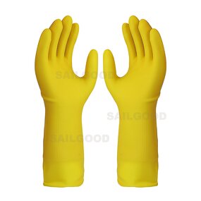 Latex Gloves Manufacturer - Household Cleaning Waterproof Reusable Long Sleeve Flock