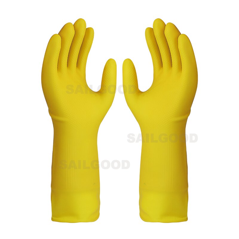 Latex Gloves Manufacturer - Household Cleaning Waterproof Reusable Long Sleeve Flock