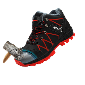 Safety Work Boots Factory - Men's Steel Toe Smash-Proof Microfibre Rubber Sole