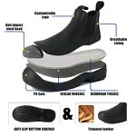 Steel Toe Safety Boots Supplier - Industrial Construction Slim Leather No-Lace