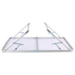 Outdoor Picnic Table Supplier - Portable Foldable Wood Grain Aluminum Alloy Barbecue