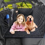 SUV Dog Cover Factory - Hard Bottom Holds Waterproof Hammock Pet Protector Mesh Window
