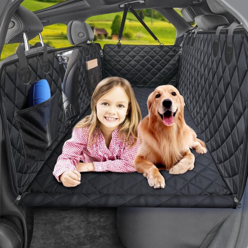 SUV Dog Cover Factory - Hard Bottom Holds Waterproof Hammock Pet Protector Mesh Window
