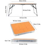 Outdoor Picnic Table Supplier - Portable Foldable Wood Grain Aluminum Alloy Barbecue
