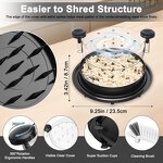 Food Processor Manufacturer - Clear Lid Black Degree Rotating Cover 3 Shredding Levels