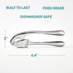Garlic Press Manufacturer - Premium Kitchen Mincer Crusher Squeezer Ergonomic Handle Easy Clean