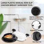Chicken Meat Shredder Factory - Clear Lid Black 180 Degree Rotating Cover 3 Levels
