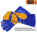 Leather Welding Mitts Supplier - Extra Long Sleeve Forge Oven Grill Fireplace Furnace