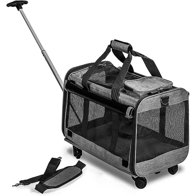 Dog Carrier with Wheels Manufacturer - Foldable Airline Approved Small Dogs Pet Travel