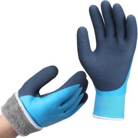 Winter Work Gloves Manufacturer - 15 Gauge Waterproof Thermal Double Coated Nylon Terry