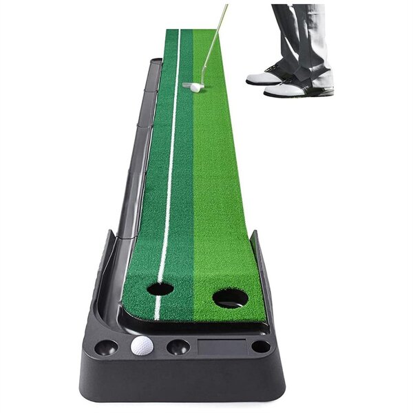 Indoor Golf Putting Mat Supplier - Training Mat with Auto Ball Return Tracks