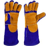 Leather Welding Mitts Supplier - Extra Long Sleeve Forge Oven Grill Fireplace Furnace