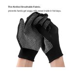 Work Gloves Manufacturer - Cotton Poly Safety Stretchy Thin Liners Dotted Anti Slip