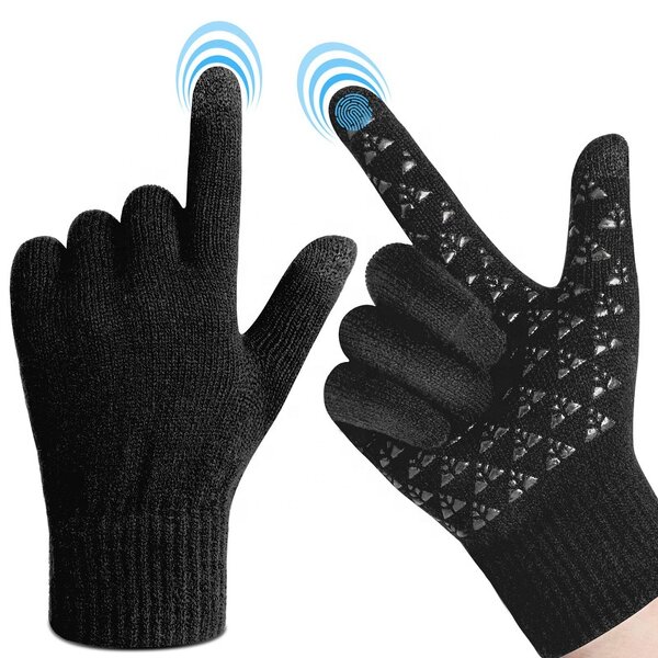 Touch Screen Winter Gloves Factory - Black Men Women Non Slip Thermal Smart Phone Driving