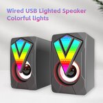 USB Gaming Speaker Factory - Wired Rainbow LED Stereo for PC Laptop