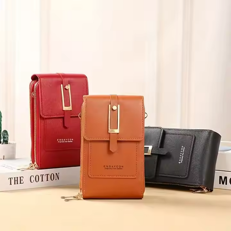 Geometric Phone Wallet Bag Factory - Faux Leather Flap Chain Luxury Design