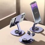 Metal Phone Stand Manufacturer - Portable 360 Rotation Foldable Desktop