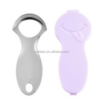 舌刮清洁器源头工厂-双面不锈钢牙科