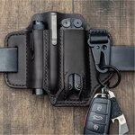 Leather Multitool Sheath Factory - Genuine Belt Knives EDC Pocket Organizer Bag