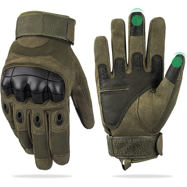 Fleece Tactical Gloves Manufacturer - Army Green Full Finger Hard Knuckle Gloves