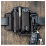 Leather Multitool Sheath Factory - Genuine Belt Knives EDC Pocket Organizer Bag