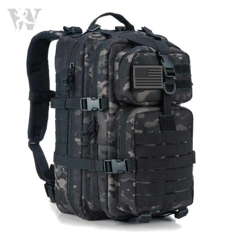 Tactical 45L Backpack Supplier - Black CP Camo Waterproof Durable Travel Pack