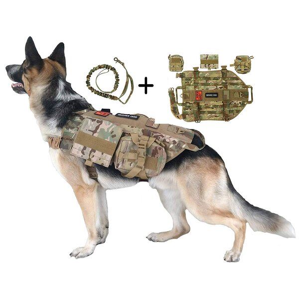 Dog Vest Factory - 1000D Tactical Molle Adjustable Service Training Harness