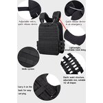 Molle Tactical Vest Factory - 1000D Black Breathable Adjustable Combat Vest