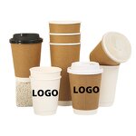 Embossed Coffee Cup Factory - Wins Flying New Design Double Wall 12oz Hot Drink Paper Cups with Lids