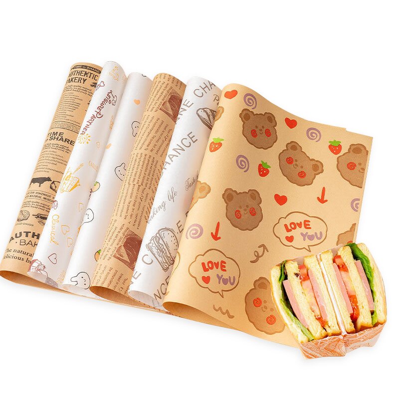 Hamburger Wrap Paper Factory - Greaseproof Paper Factory Price Custom Logo Printing Craft Wax Paper