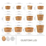 Round Bottom Takeaway Box Factory - Wins Flying Kraft Salad Compostable Soup Bowl Food Packaging Boxes with Lid