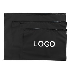 Slider Zipper Bags Supplier - Custom Printed Logo Clothing Underwear T-shirt Packaging CPE Black Plastic