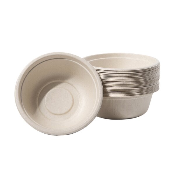 Sugarcane Pulp Bowl Supplier - Wins Flying Biodegradable 24-40oz Round Bagasse Salad Bowl With Same Lid