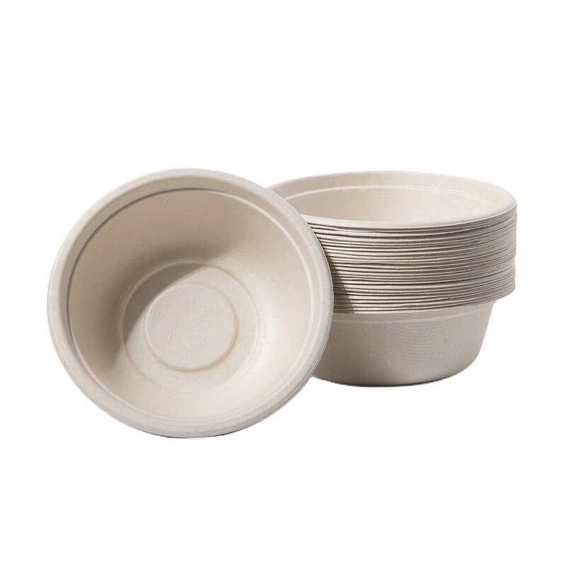 Sugarcane Pulp Bowl Supplier - Wins Flying Biodegradable 24-40oz Round Bagasse Salad Bowl With Same Lid