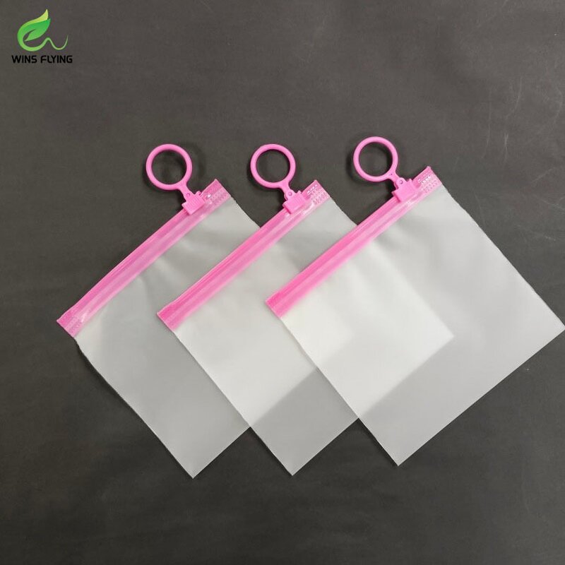 Plastic Ziplock Packaging Manufacturer - Wins Flying Custom Logo Reusable Pvc Small Frosted Zipper Bag for Earring