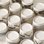 Gold Foil Coffee Cup Factory - Wins Flying Gold Foil Stamping Black Disposable Takeaway Double Wall with Lid