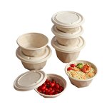 Take Away Container Supplier - Wins Flying Free Sample 400ml~1500ml Disposable Kraft Paper Round Bowl for Food