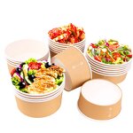 Eco Friendly Paper Bowl Factory - Wins Flying Biodegradable Paper Salad Bowl With Lid Takeaway Kraft Bowl