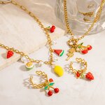 Strawberry Pendant Necklace Supplier - Trend Wholesale Creative Fine 18K Gold