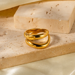 Waterwave Ring Supplier - Dainty Women's 18K PVD Gold Plating Stainless Steel